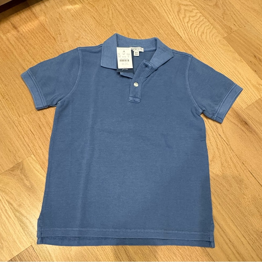 NWT Crewcuts pique polo blue M/8-9